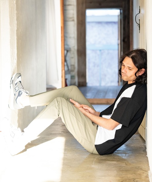 CAMBIO(カンビオ)の「mt8217-Front Switch Design Short Sleeve Cut sew カットソー(Tシャツ/カットソー・メンズ・ブラック×イエロー/ブラック×ホワイト/ホワイト×ブラック/ホワイト×ブルー・S/L/M)」の19枚目の写真