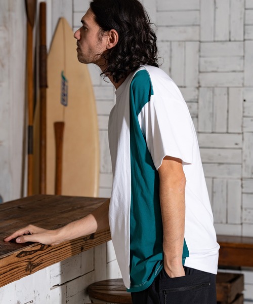 CAMBIO(カンビオ)の「mt8217-Front Switch Design Short Sleeve Cut sew カットソー(Tシャツ/カットソー・メンズ・ブラック×イエロー/ブラック×ホワイト/ホワイト×ブラック/ホワイト×ブルー・S/L/M)」の22枚目の写真