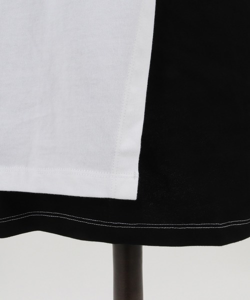 CAMBIO(カンビオ)の「mt8217-Front Switch Design Short Sleeve Cut sew カットソー(Tシャツ/カットソー・メンズ・ブラック×イエロー/ブラック×ホワイト/ホワイト×ブラック/ホワイト×ブルー・S/L/M)」の11枚目の写真