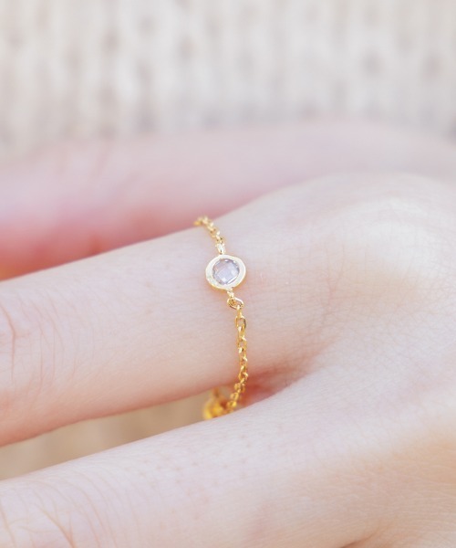flower（フラワー）の「クリスタルチェーンリング（リング・レディース・ゴールド・FREE）」の2枚目の写真