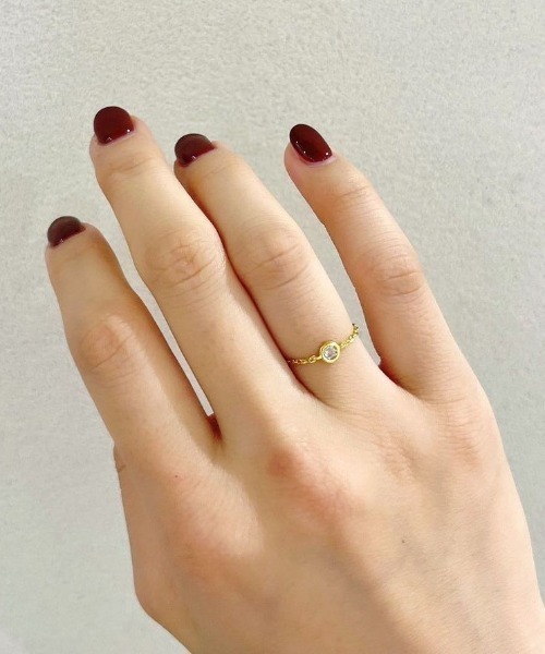 flower（フラワー）の「クリスタルチェーンリング（リング・レディース・ゴールド・FREE）」の3枚目の写真