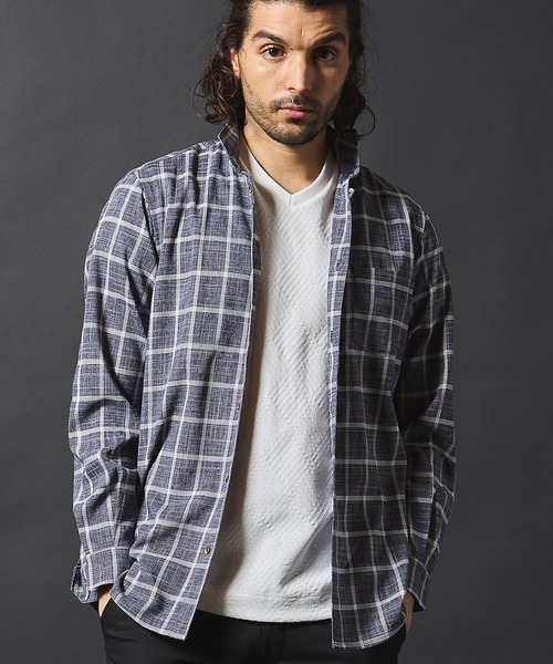 【セール】スタンドカラーチェックシャツ（シャツ/ブラウス）｜RATTLE TRAP（ラトルトラップ）