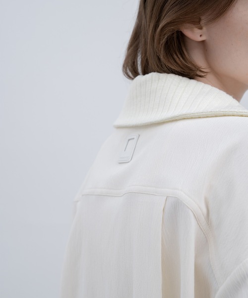 EKCOOKIES（イーケークッキーズ）の「【 EKCOOKIES 】カラーリブニットドッキングナロールーズシルエットシャツ（シャツ/ブラウス・レディース・グレイッシュブルー/アイボリー・L/M/S）」の10枚目の写真