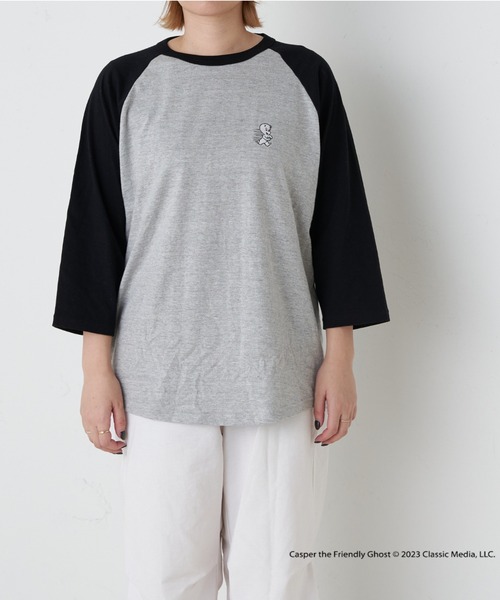 Daily russet（デイリー ラシット）の「【Casper】/ ラグランTシャツ（Tシャツ/カットソー・レディース・ホワイト/グレー・FREE）」の10枚目の写真