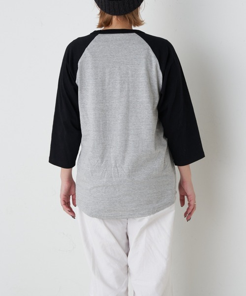 Daily russet（デイリー ラシット）の「【Casper】/ ラグランTシャツ（Tシャツ/カットソー・レディース・ホワイト/グレー・FREE）」の3枚目の写真