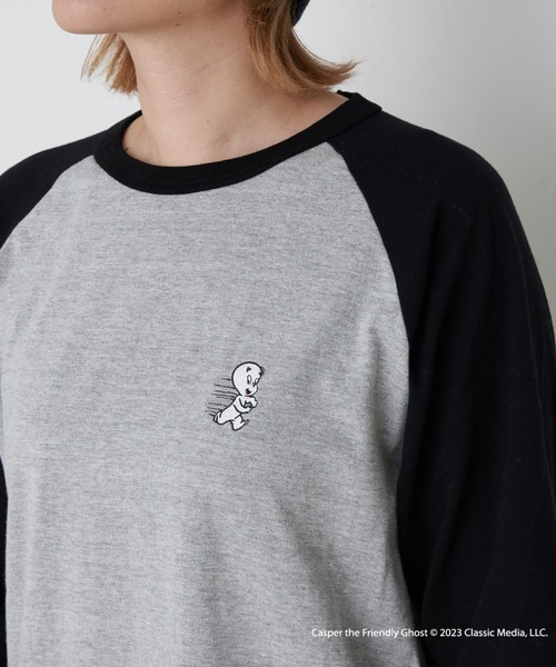 Daily russet（デイリー ラシット）の「【Casper】/ ラグランTシャツ（Tシャツ/カットソー・レディース・ホワイト/グレー・FREE）」の19枚目の写真