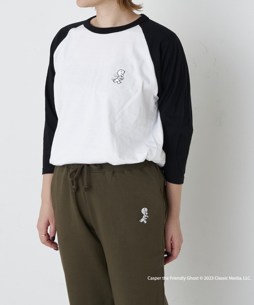 Daily russet（デイリー ラシット）の「【Casper】/ ラグランTシャツ（Tシャツ/カットソー・レディース・ホワイト/グレー・FREE）」の18枚目の写真