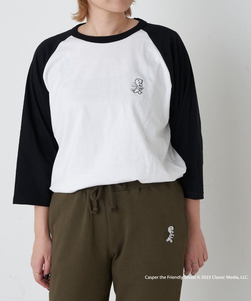 Daily russet（デイリー ラシット）の「【Casper】/ ラグランTシャツ（Tシャツ/カットソー・レディース・ホワイト/グレー・FREE）」の11枚目の写真