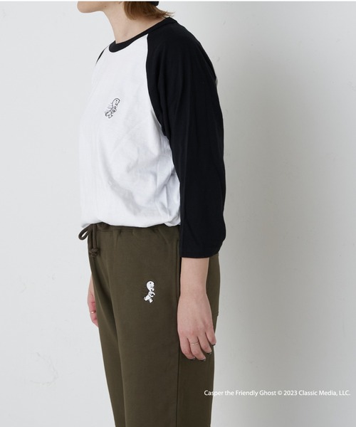 Daily russet（デイリー ラシット）の「【Casper】/ ラグランTシャツ（Tシャツ/カットソー・レディース・ホワイト/グレー・FREE）」の4枚目の写真