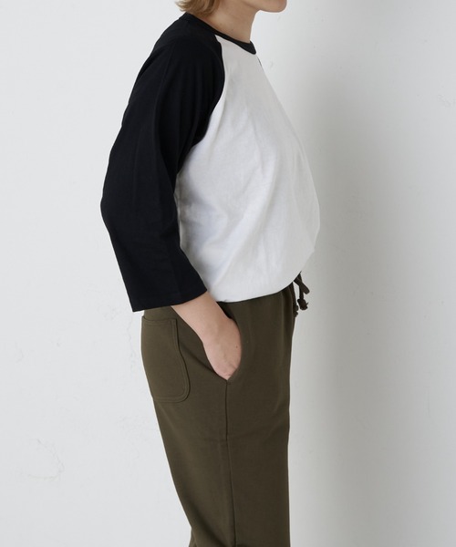 Daily russet（デイリー ラシット）の「【Casper】/ ラグランTシャツ（Tシャツ/カットソー・レディース・ホワイト/グレー・FREE）」の16枚目の写真