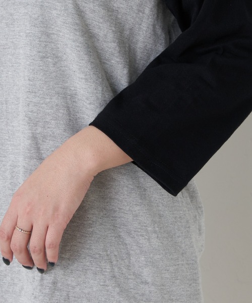 Daily russet（デイリー ラシット）の「【Casper】/ ラグランTシャツ（Tシャツ/カットソー・レディース・ホワイト/グレー・FREE）」の6枚目の写真