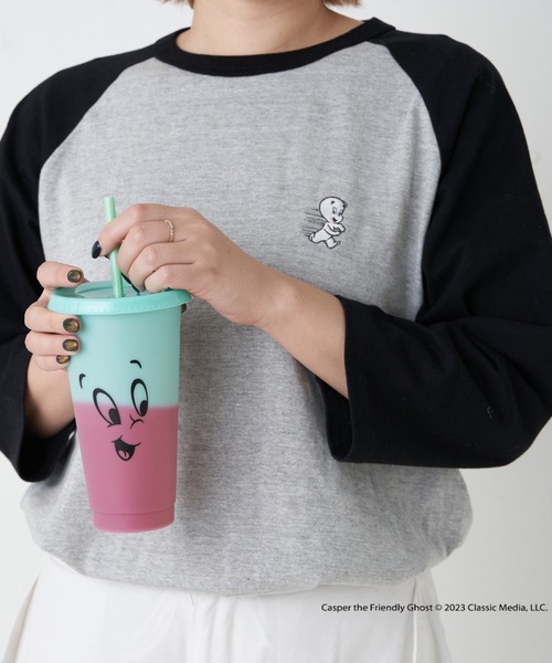 Daily russet（デイリー ラシット）の「【Casper】/ ラグランTシャツ（Tシャツ/カットソー・レディース・ホワイト/グレー・FREE）」の14枚目の写真