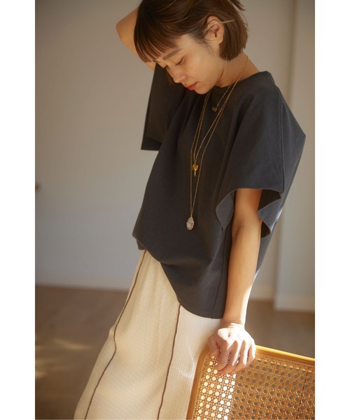 WoM（ワム）の「BANANA CLOTH BIG T（Tシャツ/カットソー・レディース・アイボリー/スミクロ/ブルー・FREE）」の5枚目の写真