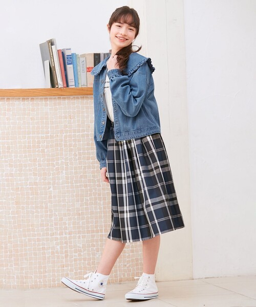 any Fam（エニィファム）の「フリル 襟付き デニム ジャケット