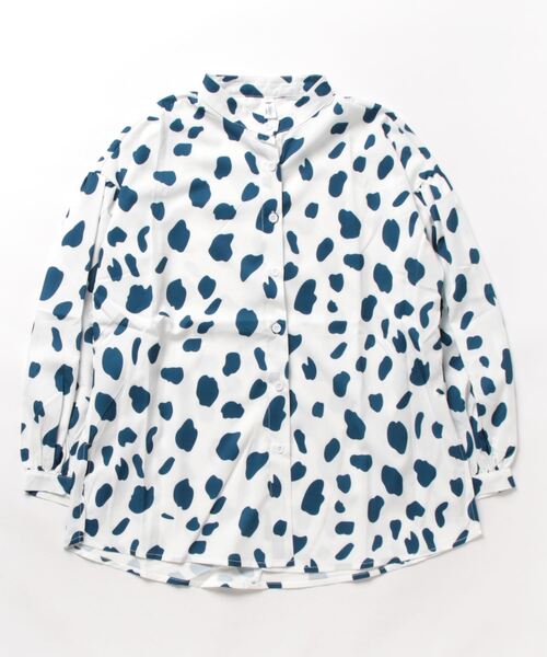 LOPASS(ロパス)の「プリントバブル七分袖シャツ(シャツ/ブラウス・レディース・ブルー/グリーン・S/L/M)」の5枚目の写真