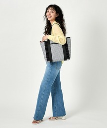 レスポートサック ギンガムチェック ノワールラッフル RUFFLE TOTE ギンガムチェックノワールラッフル