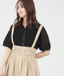 N.(N. Natural Beauty Basic) | ◆襟付メッシュニットシャツ(ニット/セーター)