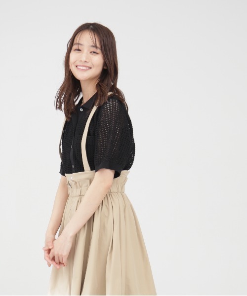 N.（N. Natural Beauty Basic）（エヌエヌナチュラルビューティーベーシック）の「◆襟付メッシュニットシャツ（ニット/セーター・レディース・ブラック/グリーン/ベージュ・MEDIUM）」の10枚目の写真