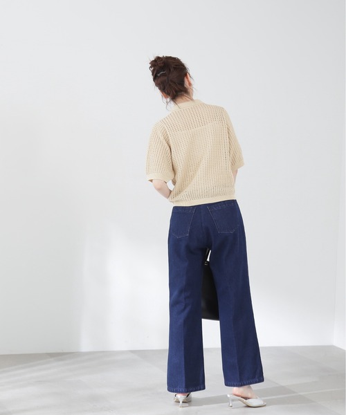 N.（N. Natural Beauty Basic）（エヌエヌナチュラルビューティーベーシック）の「◆襟付メッシュニットシャツ（ニット/セーター・レディース・ブラック/グリーン/ベージュ・MEDIUM）」の21枚目の写真