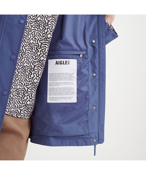 AIGLE(エーグル)の「ゴアテックス フーデッドジャケット(マウンテンパーカー・レディース・ナチュラル/ダークネイビー/バイオレット・42/40/36/38)」の13枚目の写真