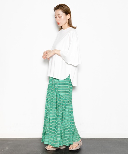 AMERICAN RAG CIE（アメリカンラグシー）の「小紋プリントギャザースカート（スカート・レディース・グリーン/ブラウン・FREE）」の20枚目の写真