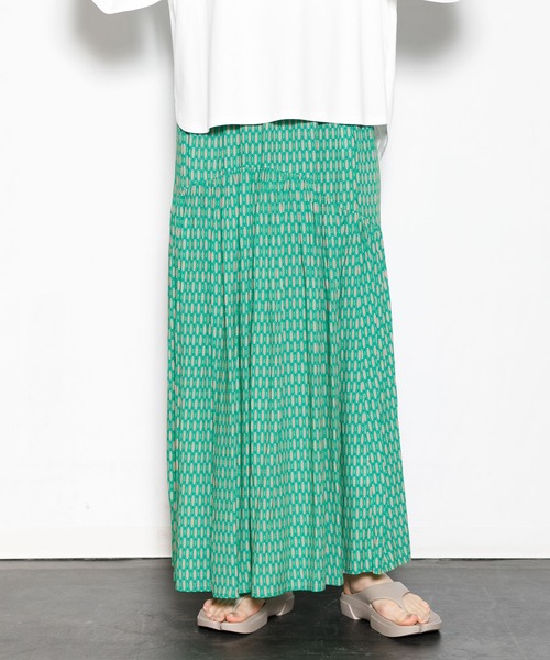 AMERICAN RAG CIE（アメリカンラグシー）の「小紋プリントギャザースカート（スカート・レディース・グリーン/ブラウン・FREE）」の14枚目の写真