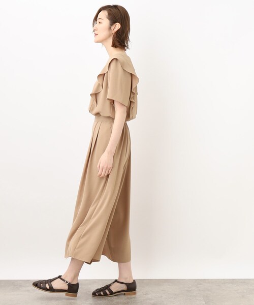 grove（グローブ）の「◆【洗える/ひんやり】フリルブラウス×スカートパンツSETUP（セットアップ・レディース・ブルー/ブラック/ベージュ・02/03/01/05/04）」の8枚目の写真