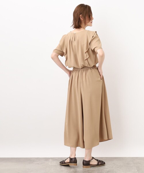 grove（グローブ）の「◆【洗える/ひんやり】フリルブラウス×スカートパンツSETUP（セットアップ・レディース・ブルー/ブラック/ベージュ・02/03/01/05/04）」の9枚目の写真