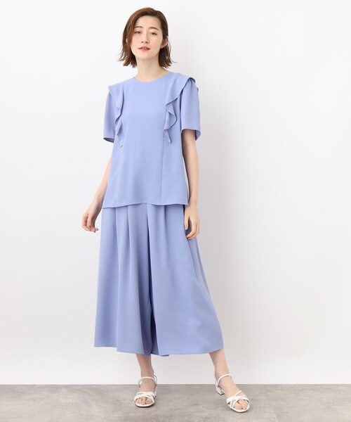 grove（グローブ）の「◆【洗える/ひんやり】フリルブラウス×スカートパンツSETUP（セットアップ・レディース・ブルー/ブラック/ベージュ・02/03/01/05/04）」の12枚目の写真