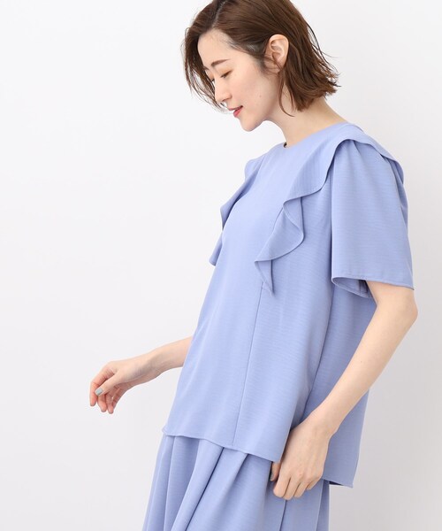 grove（グローブ）の「◆【洗える/ひんやり】フリルブラウス×スカートパンツSETUP（セットアップ・レディース・ブルー/ブラック/ベージュ・02/03/01/05/04）」の16枚目の写真