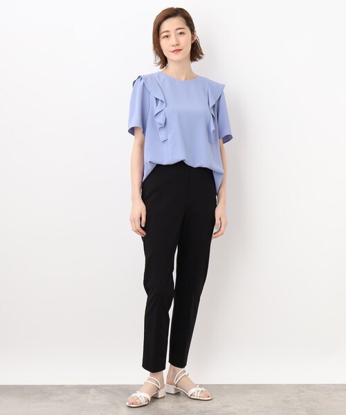 grove（グローブ）の「◆【洗える/ひんやり】フリルブラウス×スカートパンツSETUP（セットアップ・レディース・ブルー/ブラック/ベージュ・02/03/01/05/04）」の17枚目の写真