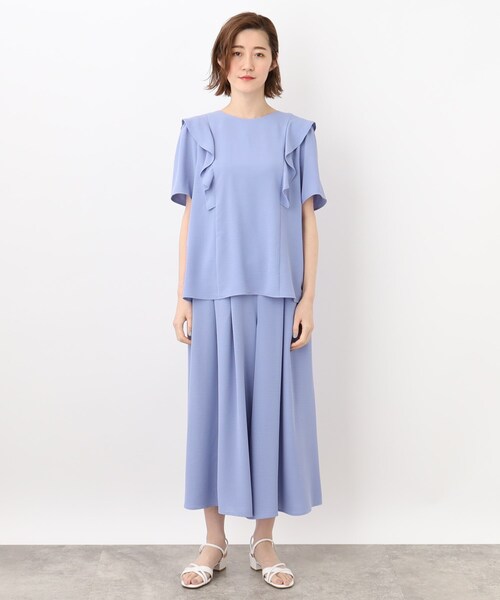 grove（グローブ）の「◆【洗える/ひんやり】フリルブラウス×スカートパンツSETUP（セットアップ・レディース・ブルー/ブラック/ベージュ・02/03/01/05/04）」の21枚目の写真