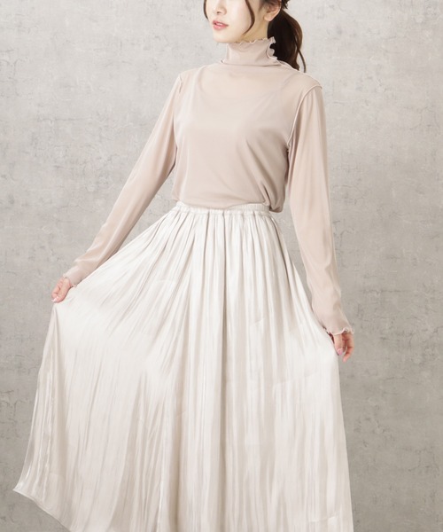 NAVY(ネイビー)の「シアーメロウトップス+キャミソール セット アンサンブル(シャツ/ブラウス・レディース・ベージュ/ブラック/ホワイト・フリー)」の7枚目の写真