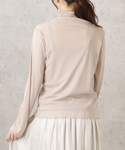 NAVY(ネイビー)の「シアーメロウトップス+キャミソール セット アンサンブル(シャツ/ブラウス・レディース・ベージュ/ブラック/ホワイト・フリー)」の9枚目の写真