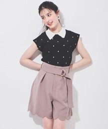 スカラップキュロットパンツ