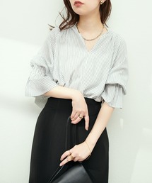 natural couture | 綿楊柳フレアスリーブチュニック(シャツ/ブラウス)