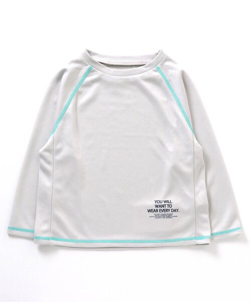 BREEZE（ブリーズ）の「【UVカット水着】長袖かぶりラッシュガード（ラッシュガード・キッズ・ネイビー/レインボー/グレー・110/120/130/90/100/80/140）」の5枚目の写真