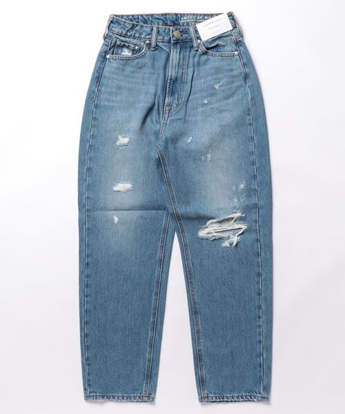 AMERICAN HOLIC（アメリカンホリック）の「ダメージワイドテーパードデニム（デニムパンツ・レディース・ライトインディゴブルー・L/M/S）」の16枚目の写真