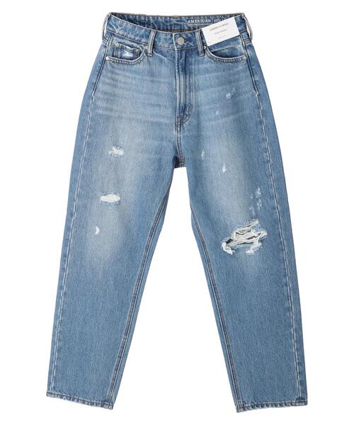 AMERICAN HOLIC（アメリカンホリック）の「ダメージワイドテーパードデニム（デニムパンツ・レディース・ライトインディゴブルー・L/M/S）」の18枚目の写真
