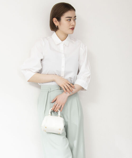 NOLLEY’S(ノーリーズ)の「5分袖パールシャツ(シャツ/ブラウス・レディース・ホワイト/サックスブルー/ブルー系その他3・38)」の5枚目の写真