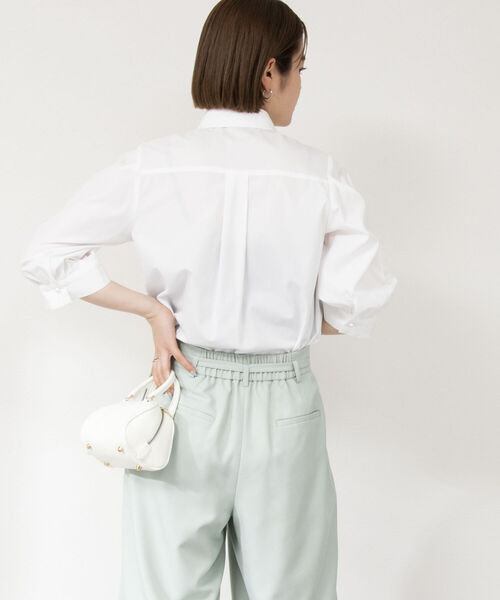 NOLLEY’S(ノーリーズ)の「5分袖パールシャツ(シャツ/ブラウス・レディース・ホワイト/サックスブルー/ブルー系その他3・38)」の6枚目の写真