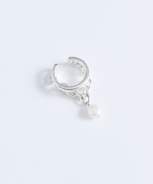loni（ロニ）の「【金属アレルギー対応】Ivy pearl chain ring/2WAYパールチェーンイヤーカフリング/片耳用（リング・レディース・シルバー/ゴールド・#13/#11）」の5枚目の写真