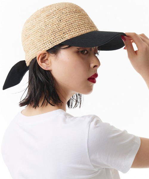 Narcissus（ナルシス）の「【Narcissus】ジュートキャップ（キャップ・レディース・ブラック/ベージュ・FREE）」の8枚目の写真