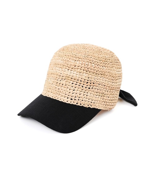 Narcissus（ナルシス）の「【Narcissus】ジュートキャップ（キャップ・レディース・ブラック/ベージュ・FREE）」の5枚目の写真