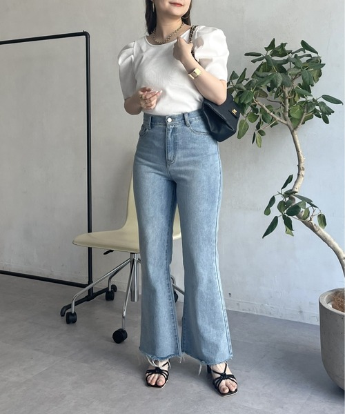 prose verse（プロズヴェール）の「バックオープンパワショルリブカットソー（Tシャツ/カットソー・レディース・ブラック/オフホワイト/グリーン/ホワイト系1・ﾌﾘ-）」の13枚目の写真