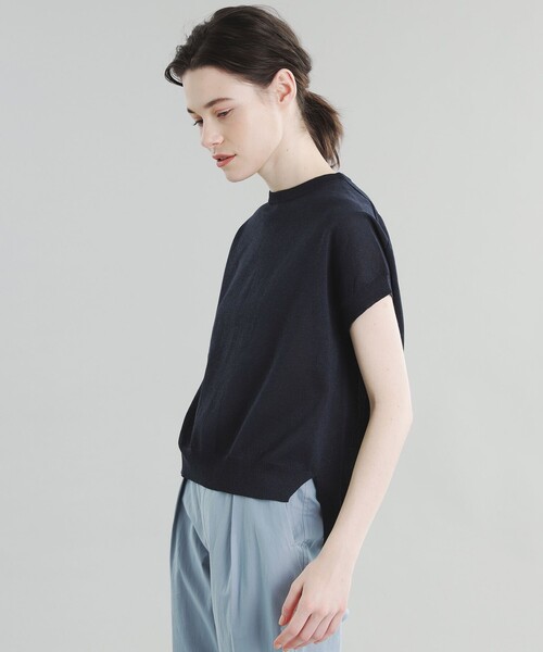 「MACKINTOSH PHILOSOPHY」 半袖ニット 2 ダークネイビー レディース MACKINTOSH PHILOSOPHY 「MACKINTOSH PHILOSOPHY」 半袖ニット 2