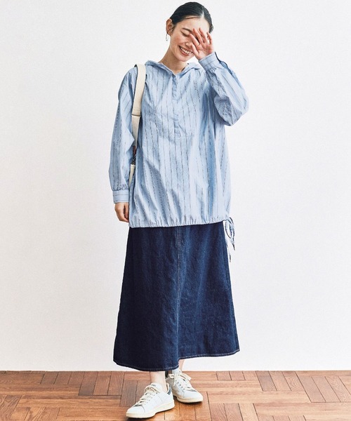 and myera(アンド マイラ)の「and myera 布はくで作ったパーカー(パーカー・レディース・ブルー・LARGE/MEDIUM/X-LARGE/SMALL)」の10枚目の写真