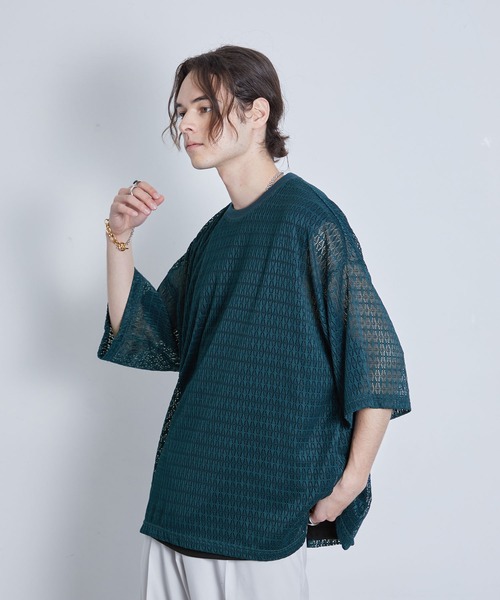 JUNRED（ジュンレッド）の「レースアンサンブルビッグT（アンサンブル・メンズ・ホワイト/グリーン/ブラック・L/M/S）」の3枚目の写真