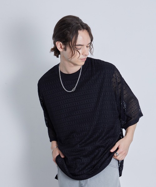 JUNRED（ジュンレッド）の「レースアンサンブルビッグT（アンサンブル・メンズ・ホワイト/グリーン/ブラック・L/M/S）」の6枚目の写真