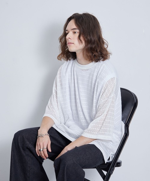JUNRED（ジュンレッド）の「レースアンサンブルビッグT（アンサンブル・メンズ・ホワイト/グリーン/ブラック・L/M/S）」の4枚目の写真